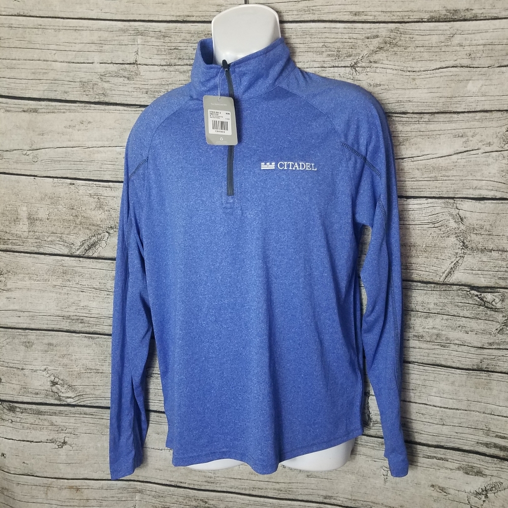 Elevate Men's Taza Knit Quarter Zip New Royal Heather Size M.Pit to pit approx